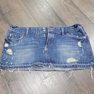 Hollister Blue Distressed Mini Skirt